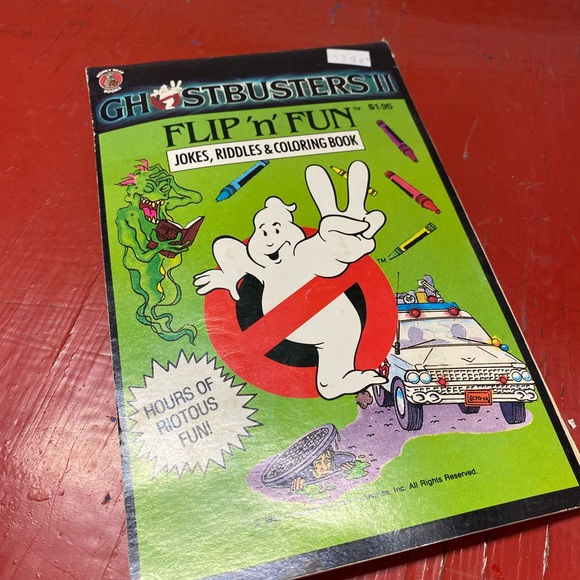 GHOSTBUSTERS II FLIP N FUN JOKES RIDDLES COLORING BOOK 1988 - Picture 2 of 7